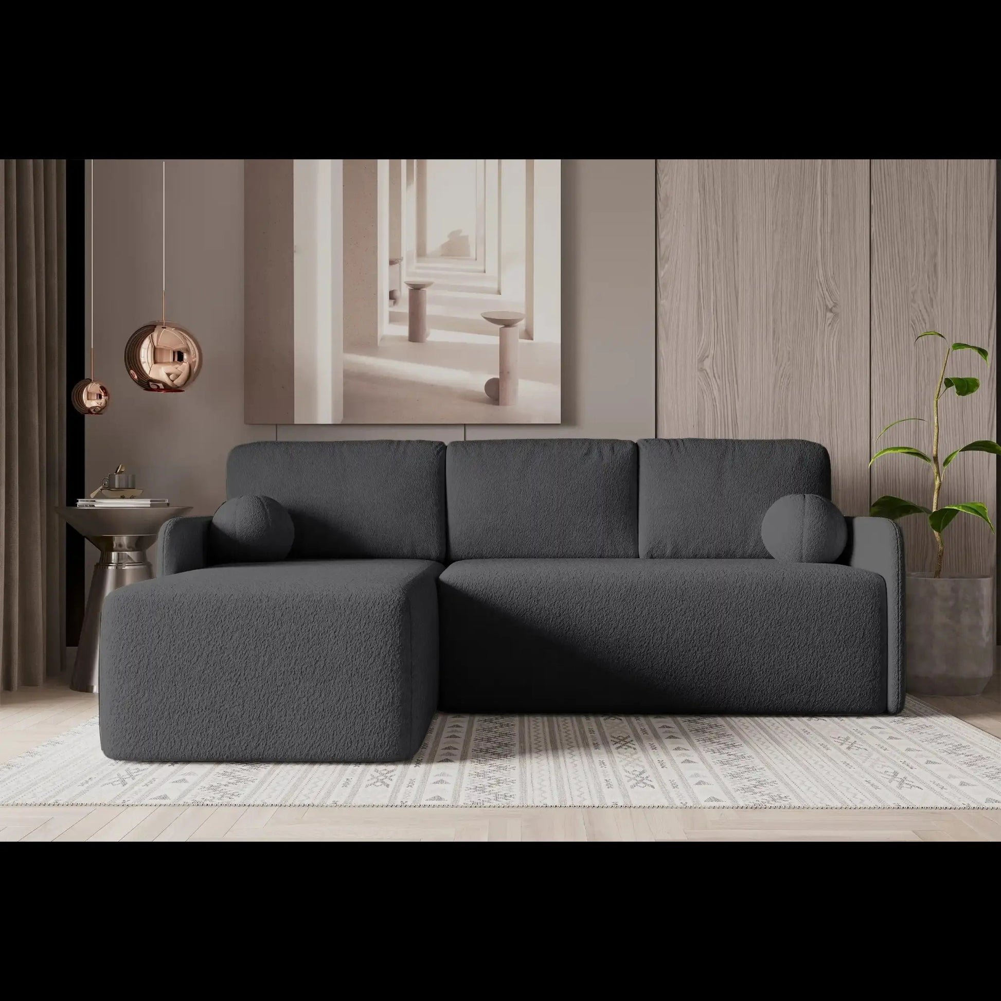 Kampas "Sofi" Tamsiai Pilkas - Plush